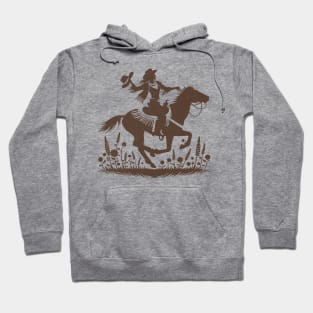 Wild West Rodeo Rider - Silhouette Cowgirl Vintage Grunge design Hoodie